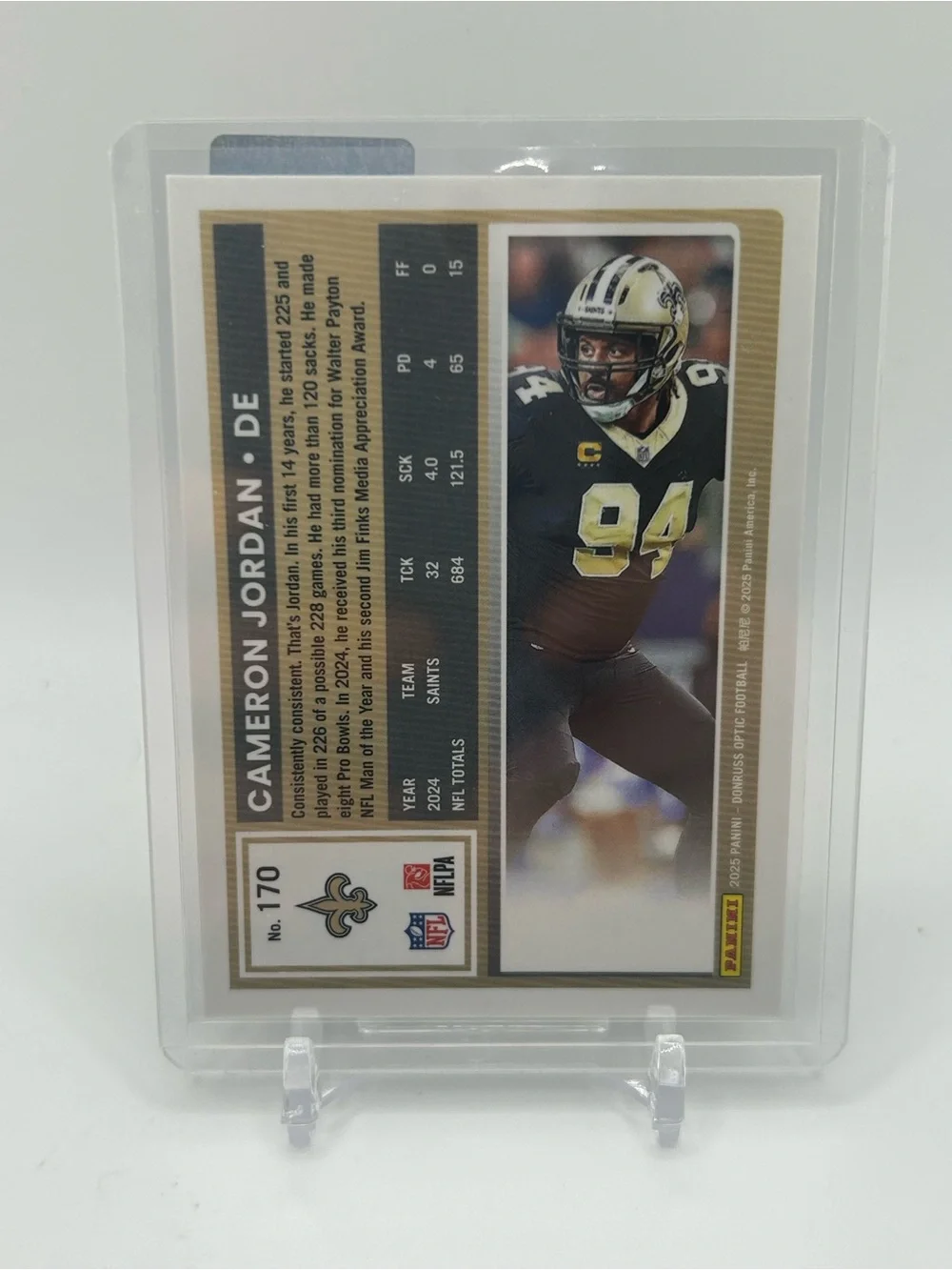 Cameron Jordan New Orleans Saints Football Trading Card 🏈